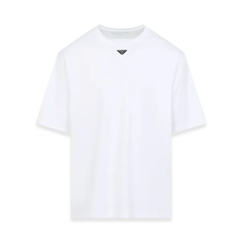 PRADA Triangle Logo T-Shirt "White"