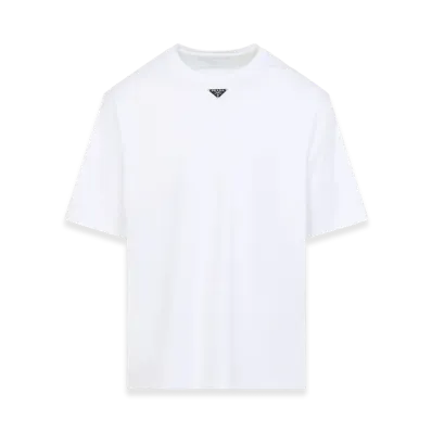 PRADA Triangle Logo T-Shirt "White"