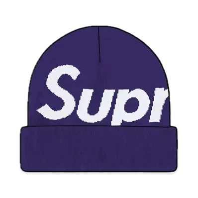 Supreme Big Logo Beanie "Dark Purple" (23FW)