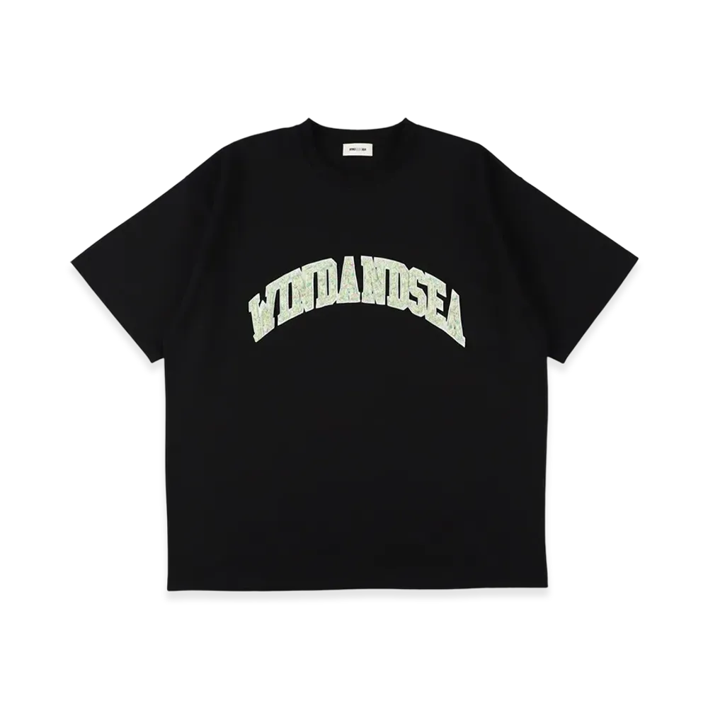 WIND AND SEA Sagara Embroidery College Logo Tee "Black"