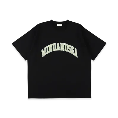 WIND AND SEA Sagara Embroidery College Logo Tee "Black"