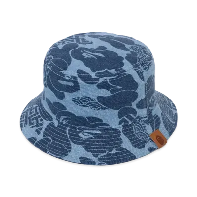 A BATHING APE Asia Camo Denim Hat "Indigo"