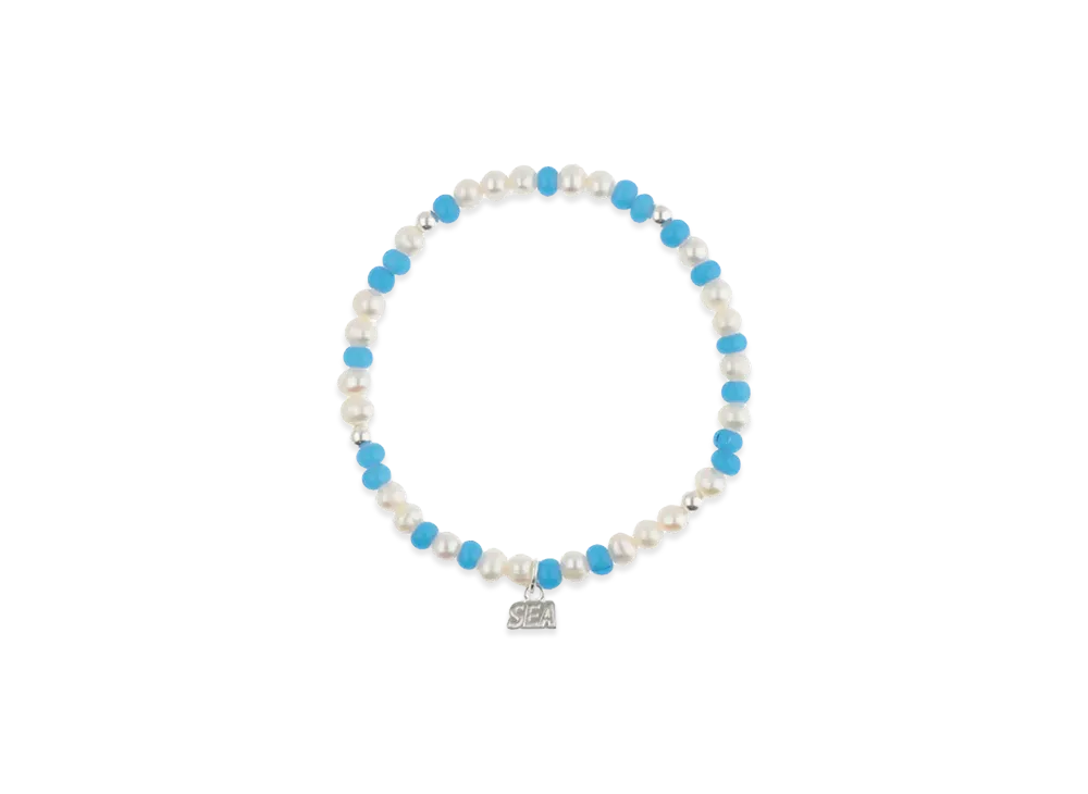 WIND AND SEA IVX Japan WDS Pearl & White Hearts Bracelet "Turquoise"