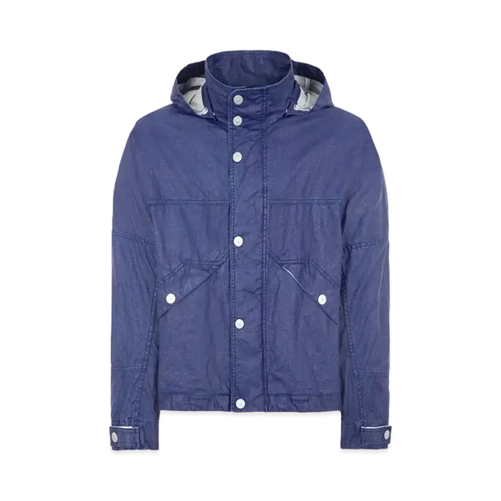 Stone Island 418X1 Stone Island Marina_Raw Plated Linen "Royal Blue"