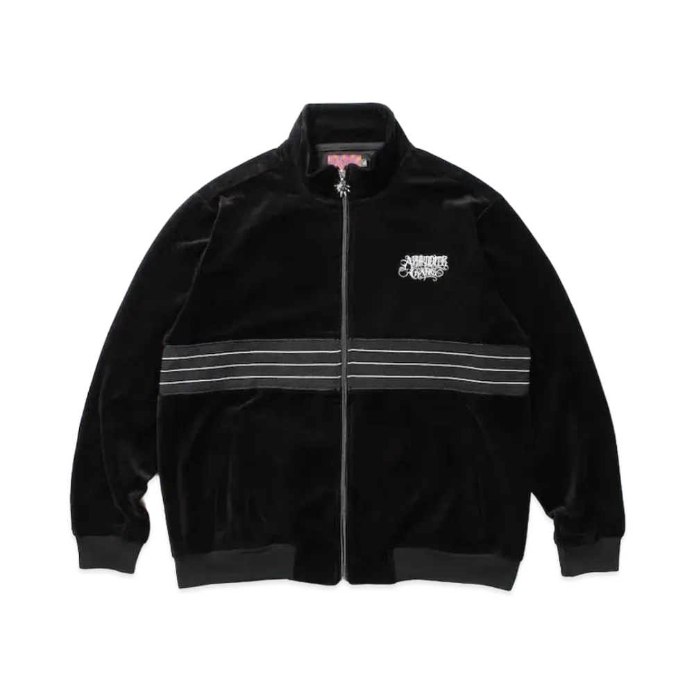 APHRODITEGANG Velour Jersey Track Jacket "Black"
