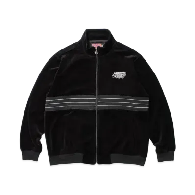 APHRODITEGANG Velour Jersey Track Jacket "Black"