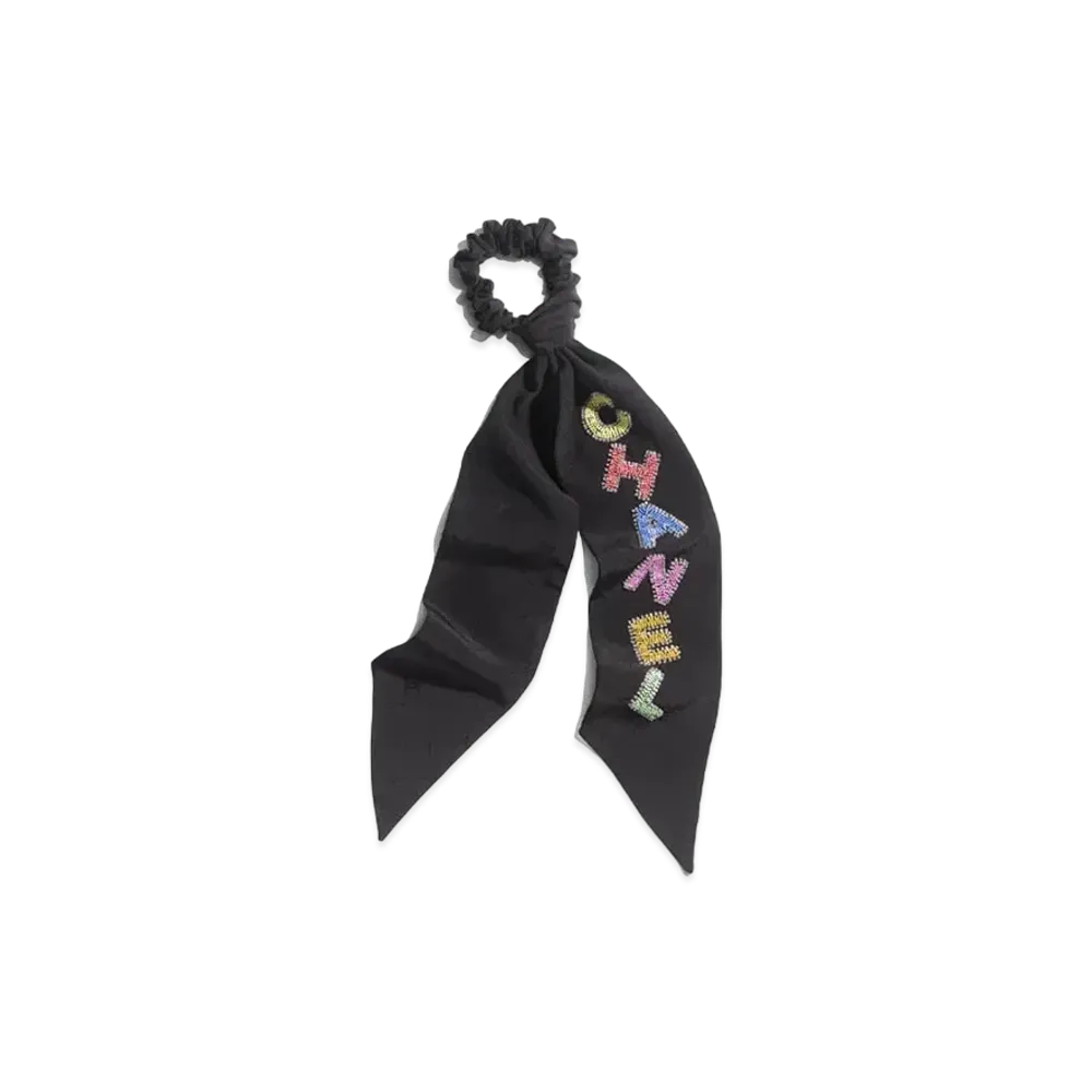 CHANEL Hair Accessory Silk Jacquard "Black/Multicolor"