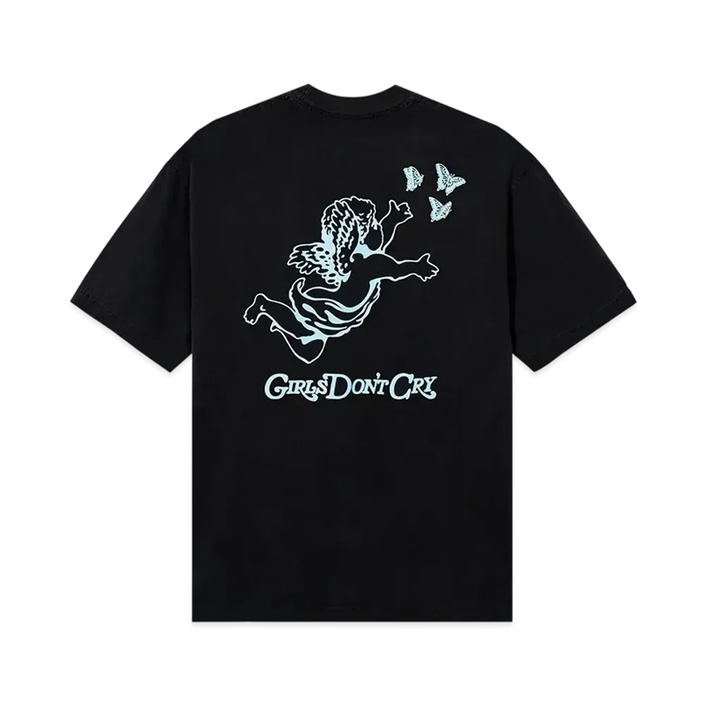 Girls Don't Cry x VERDY Angel T-Shirt "Vintage Black/Light Blue"