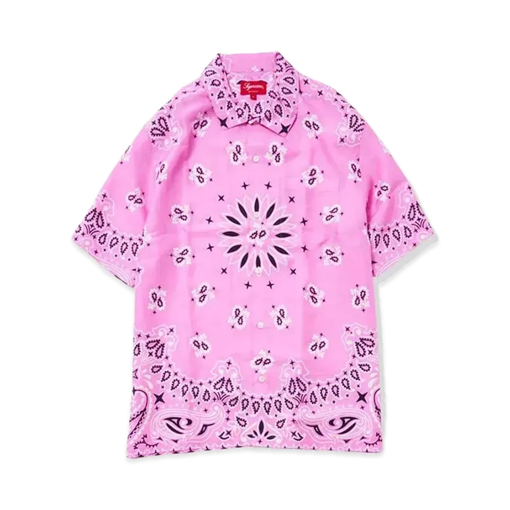 Supreme Bandana Silk S/S Shirt "Pink"