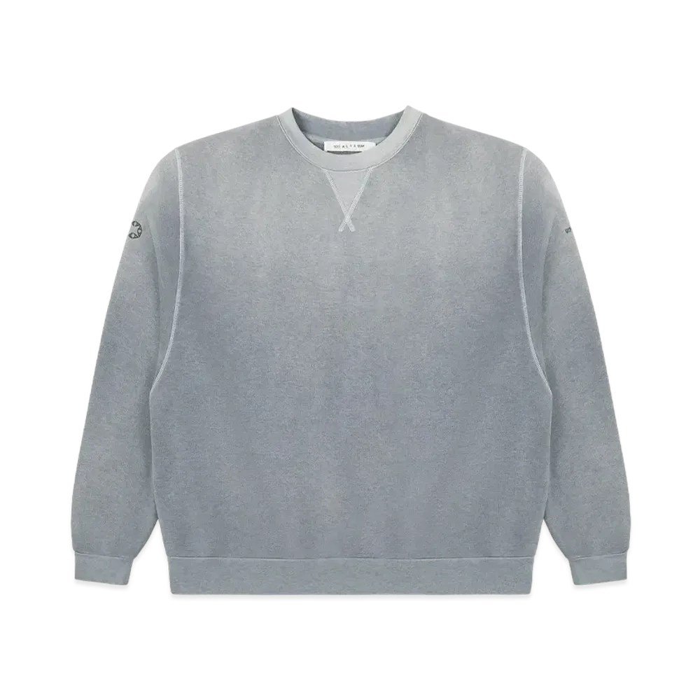 1017 ALYX 9SM Garment Dye Boxy Crewneck Sweatshirt "Over Dyed Grey Melange"