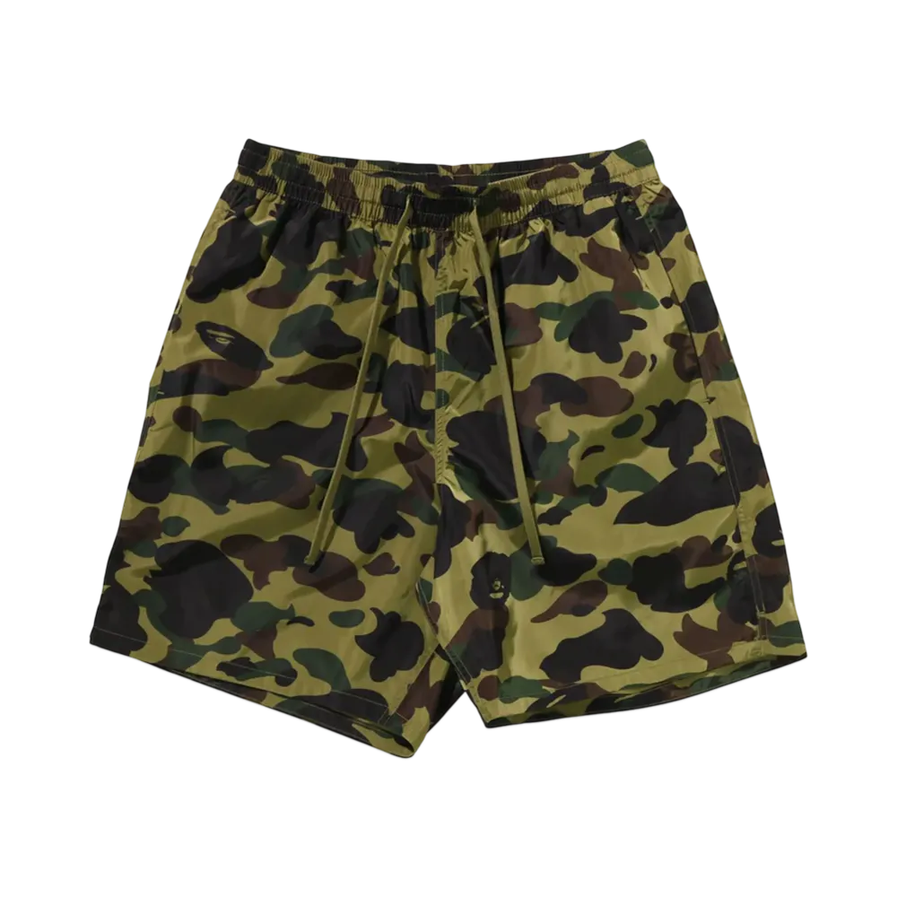 A BATHING APE 1St Camo Bathing Ape Logo Shorts "Green"