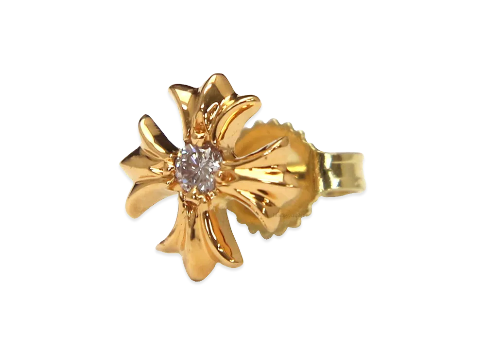 クロムハーツ 22K CH プラス スタッド ピアス w/ ダイヤモンド （2.1mmx1石） （CH仕様） 22K "ゴールド"