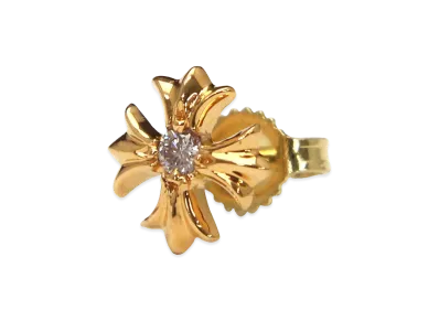 Chrome Hearts 22K CH Plus Stud Pierce W / Diamond (2.1 mm x 1st Stone) (CH Specification) 22K "Gold"