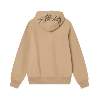 Stussy BACK HOOD EMBROIDERED HOODIE "Beige"