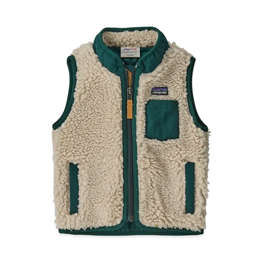 Patagonia Baby Retro-X Vest "Natural w/Cascade Green"
