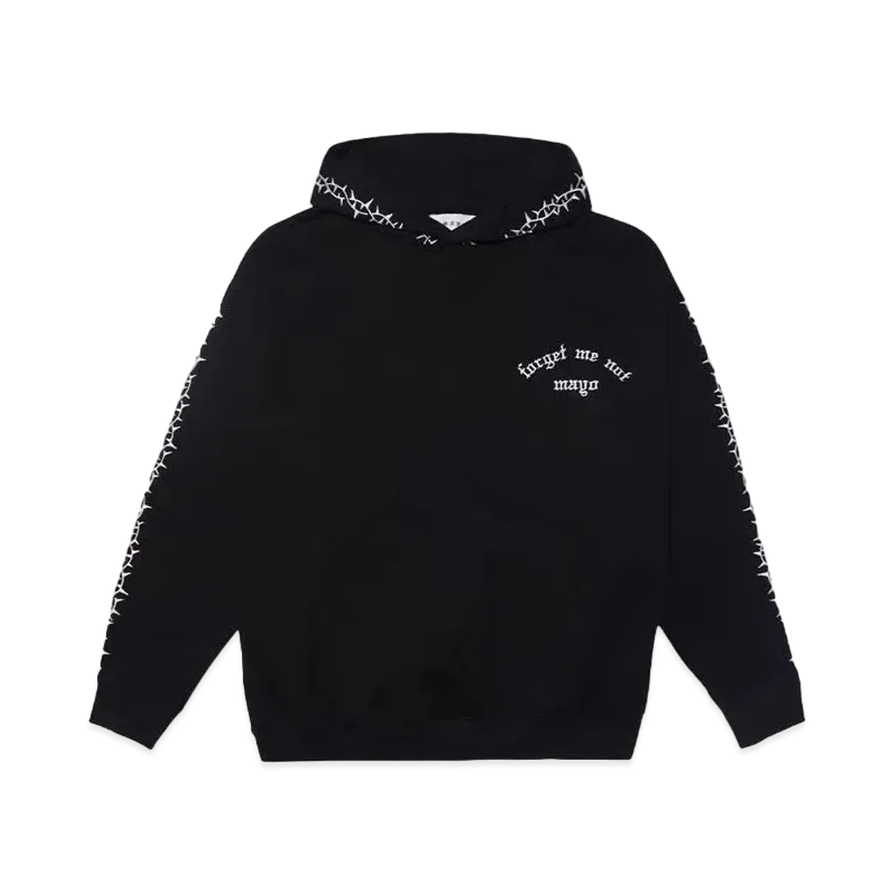 MAYO Forget me not embroidery HOODIE "Black"