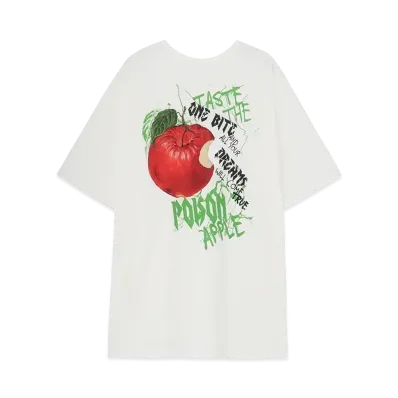 Ground Y Snow White Collection Apple Graphic Big Silhouette T-Shirt "White"