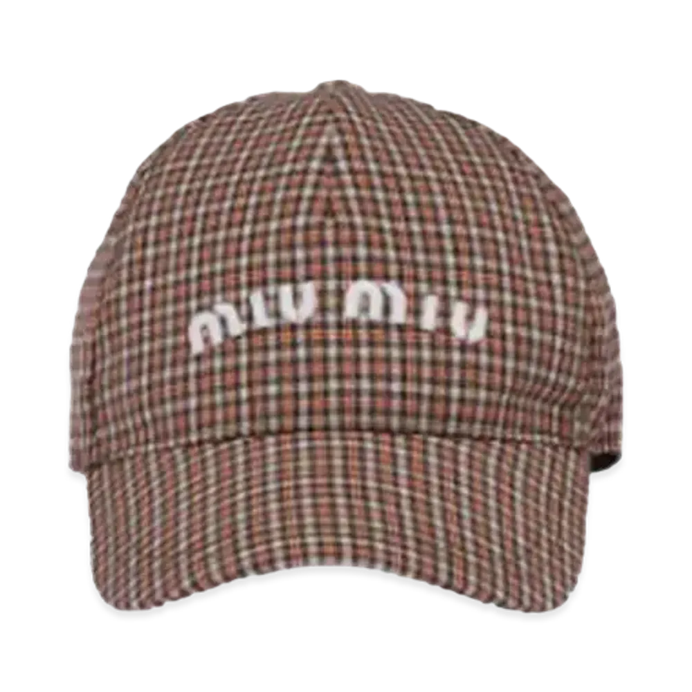MIU MIU Print Fabric Baseball Cap "Brown"