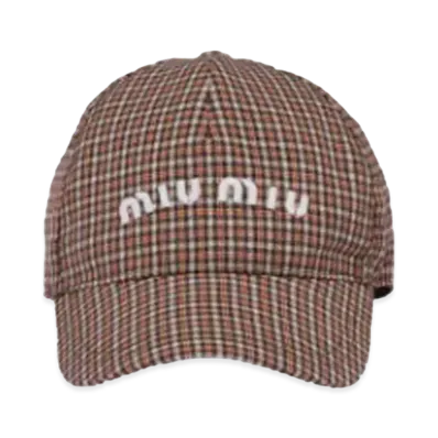 MIU MIU Print Fabric Baseball Cap "Brown"