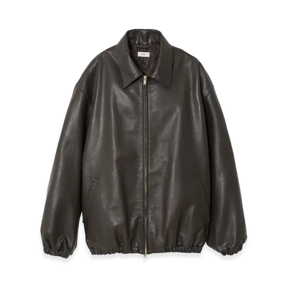 YOKE Calf Leather Sports Jacket "Dark Brown"