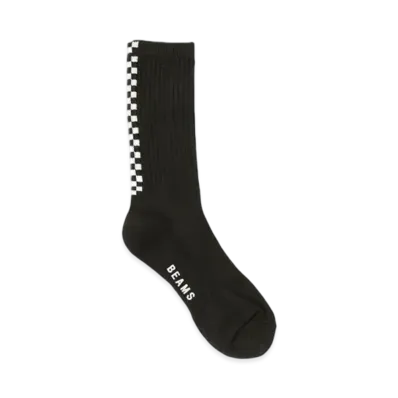 BEAMS Check Line Socks "Black"
