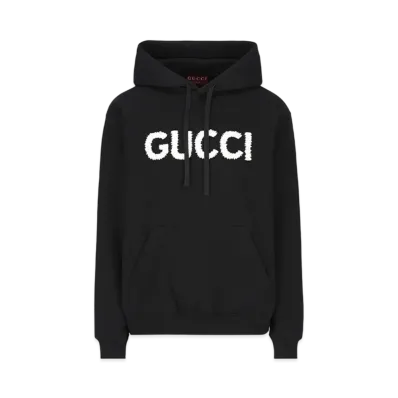 Gucci Embroidered Logo Hoodie "Black"