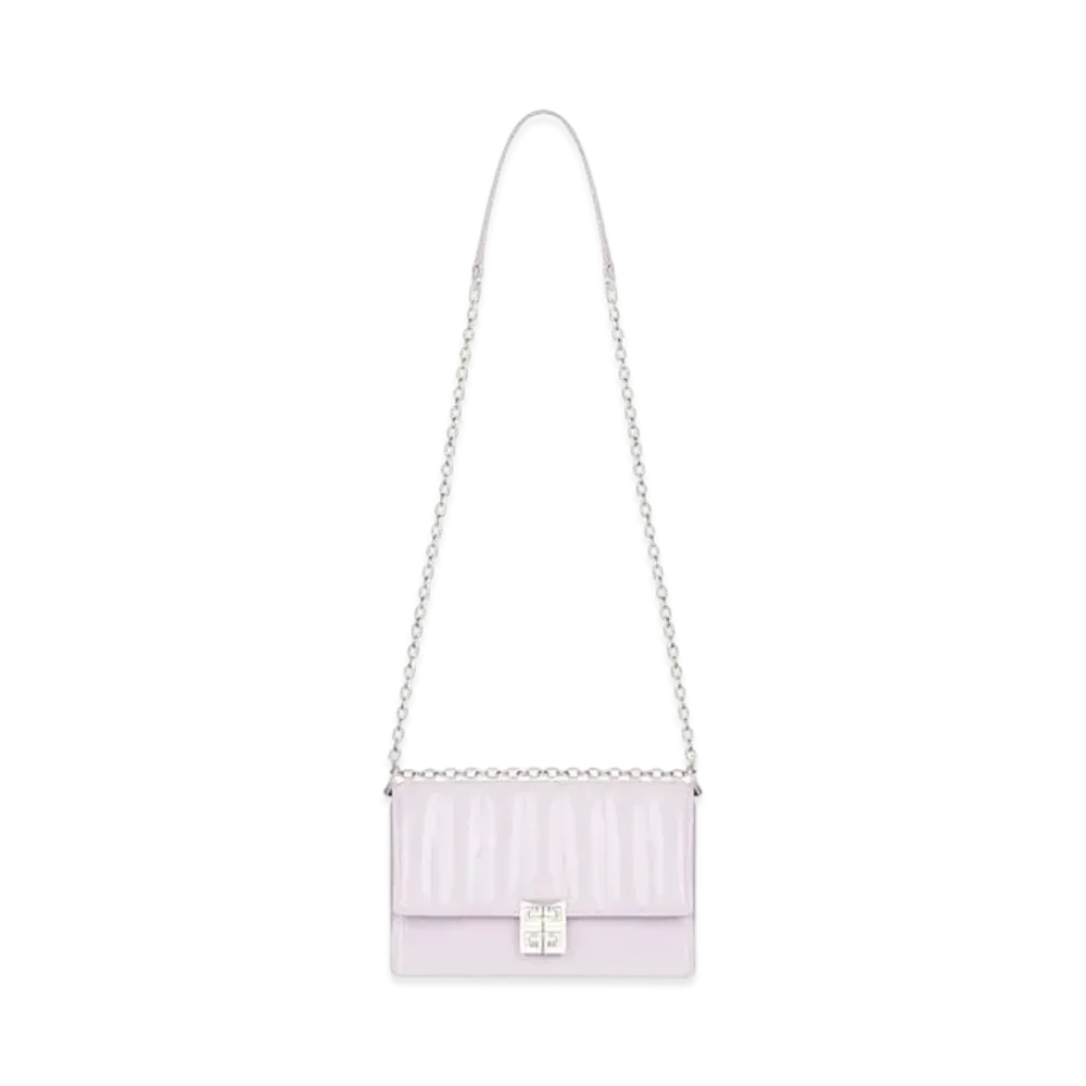 GIVENCHY Medium 4G Bag in Padded Patent Leather with Chain "Lilac"