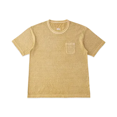 visvim JUMBO TEE S/S (UNEVEN DYE) "Mustard"