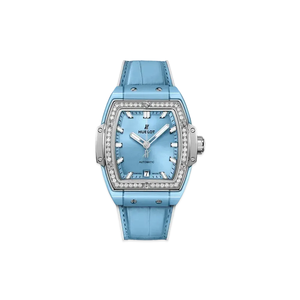 HUBLOT Spirit of Big Bang Light Blue Ceramic Titanium Diamonds 39mm