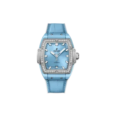 HUBLOT Spirit of Big Bang Light Blue Ceramic Titanium Diamonds 39mm