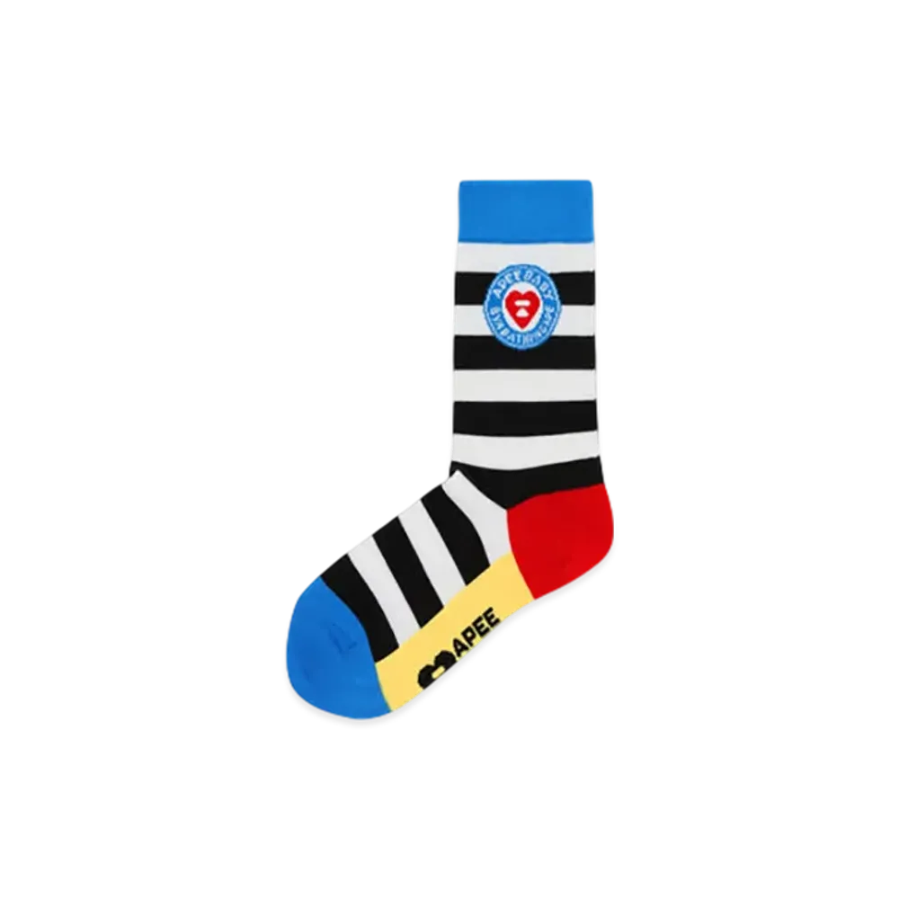 A BATHING APE APEE Jacquard Stripe Socks "Red"