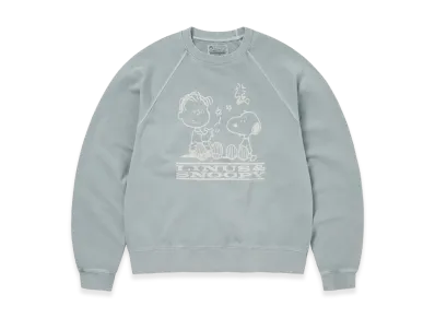 thisisneverthat x PEANUTS Faded Crewneck "Blue Grey"