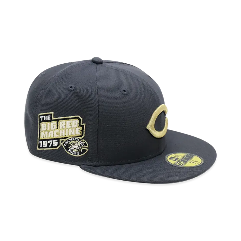 NEW ERA x THE CAP 59Fifty Noir Luxe Cincinnati Reds Graphite "Grey"