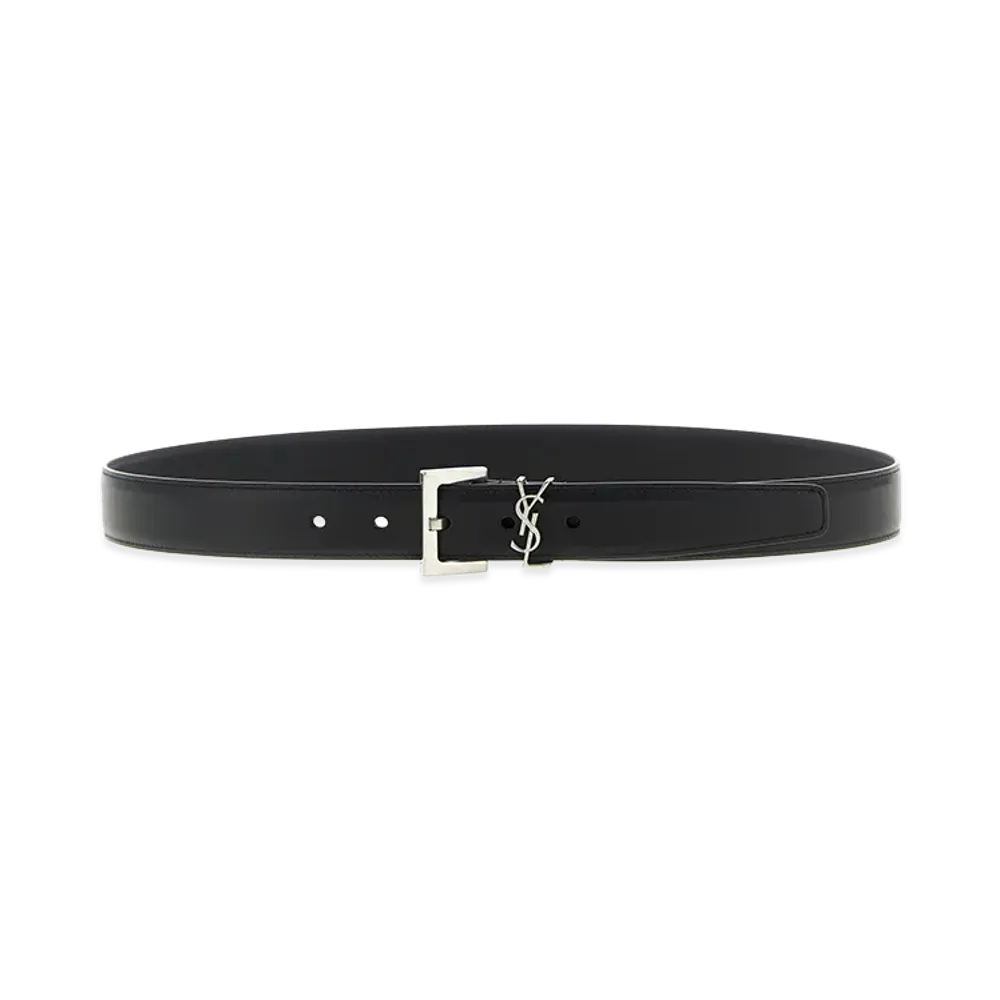 Saint Laurent Women's Monogram Belt "Black"
