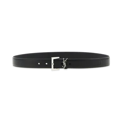 Saint Laurent Women's Monogram Belt "Black"