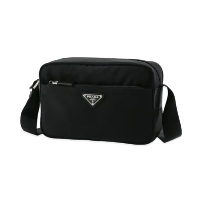 PRADA Vela Nylon Cross Body Bag "Black"