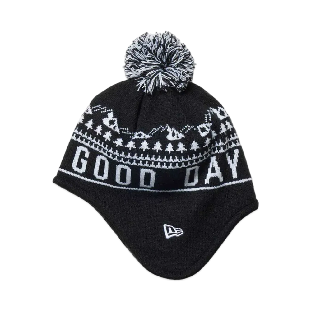 NEW ERA Angler Collection New Era Outdoor Pom Pom Knit Ear Flap Good Day Polartec 200 "Black"