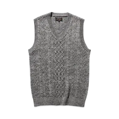 BEAMS Alan Pattern Vest Cotton Cashmere "Gray"