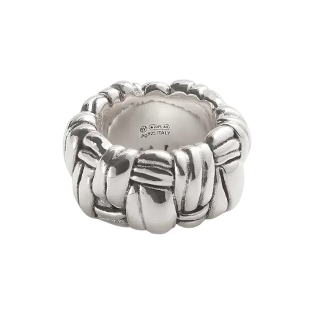 Bottega Veneta Pleat Ring "Silver"
