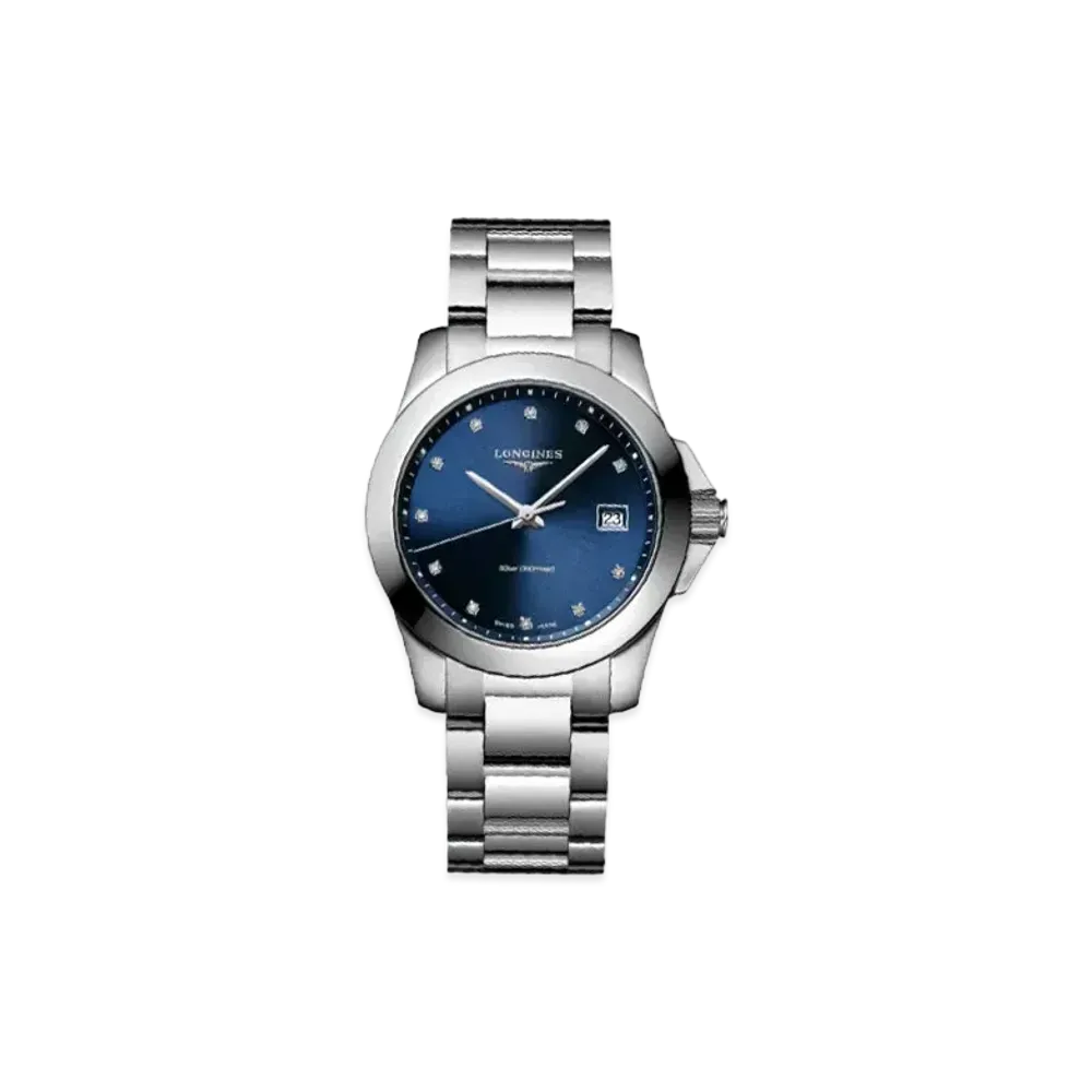 Longines Conquest 34.00mm "Blue Sun Ray/Stainless Steel" L3.377.4.97.6