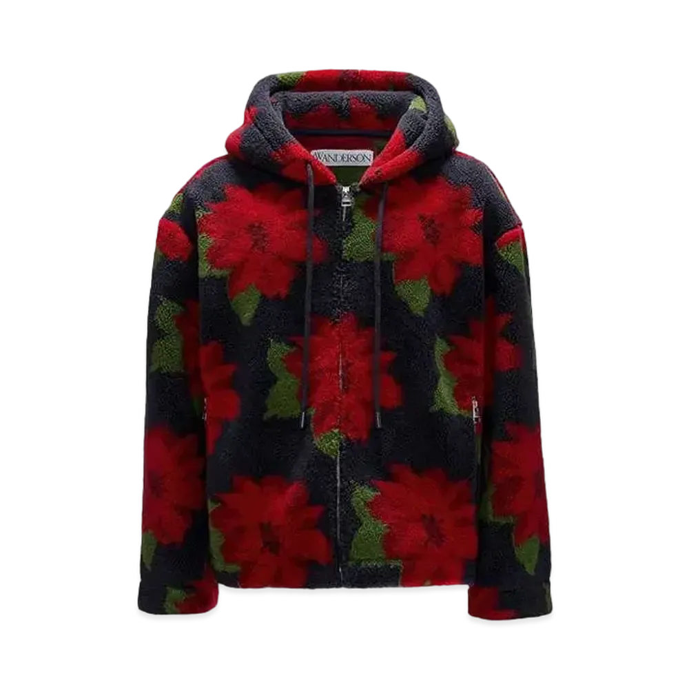 JW ANDERSON Fleece Hooded Jacket "Navy"
