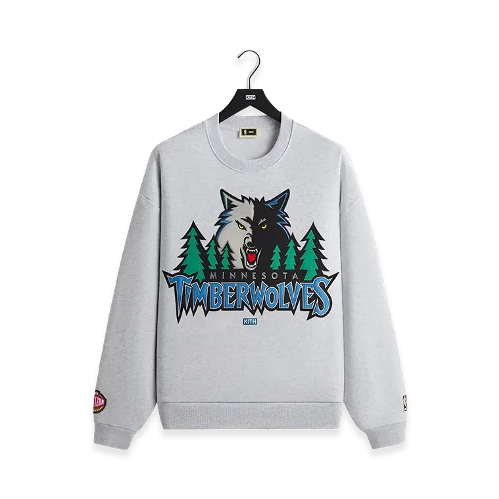 Kith x NBA All-Star Minnesota Timberwolves Nelson Crewneck "Light Heather Grey"