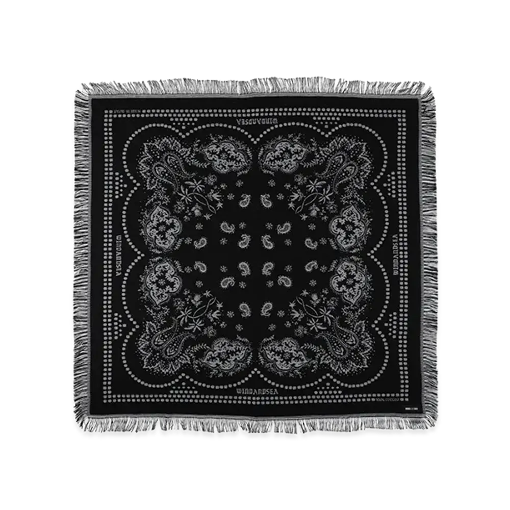 WIND AND SEA Black Bandana Blanket "Black"