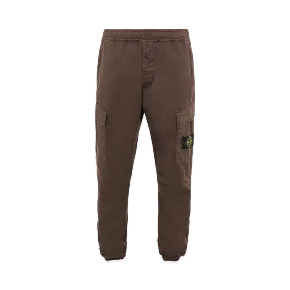 Stone Island 31314 STRETCH COTTON WOOL SATIN_REGULAR TAPERED FIT "Dark Brown"