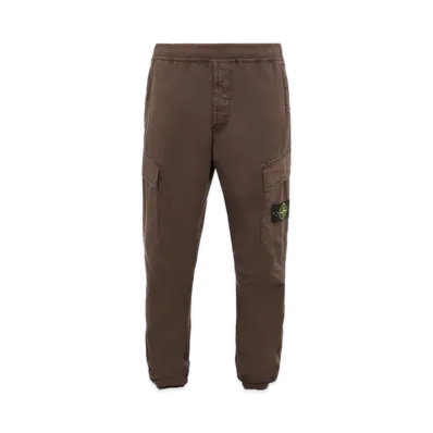 Stone Island 31314 STRETCH COTTON WOOL SATIN_REGULAR TAPERED FIT "Dark Brown"