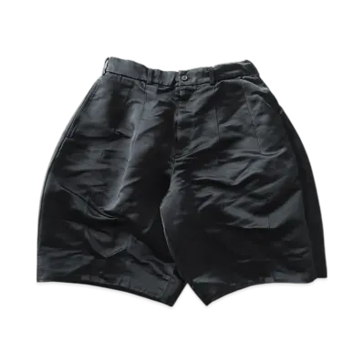 BLACK COMME des GARCONS Polyester Heavy Satin Shorts Garment Treated "Black"