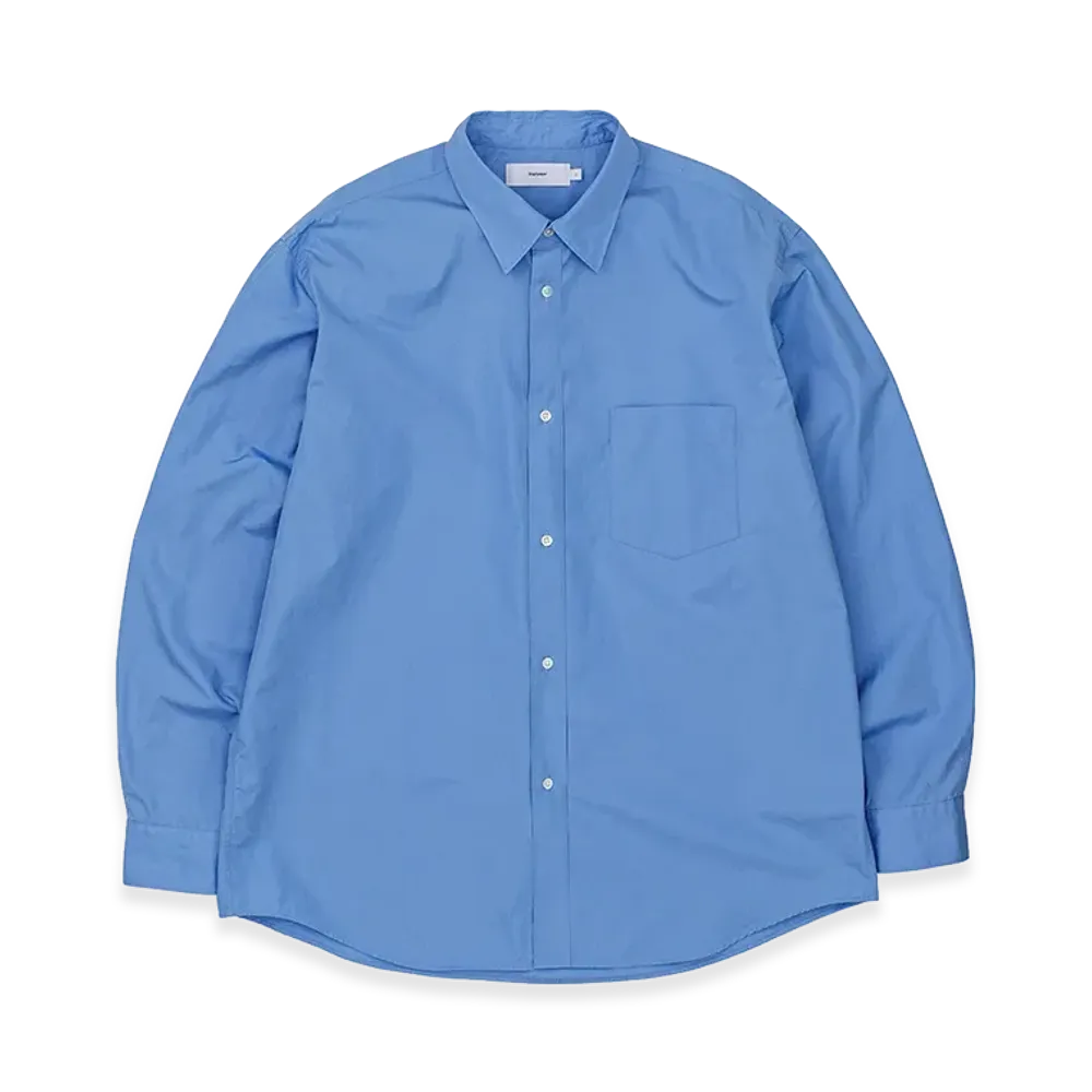 Graphpaper High Count Regular Collar Round Cut Shirt "Blue"