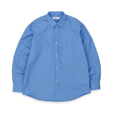 Graphpaper High Count Regular Collar Round Cut Shirt "Blue"