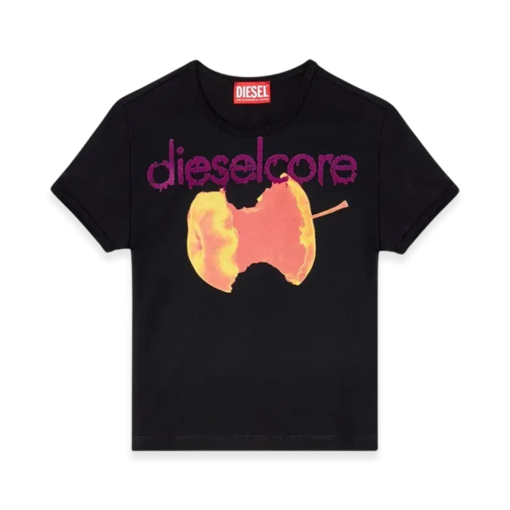 Diesel T-Uncuties-Short-Q2 T-Shirt With Diesel Core Logo "Black"