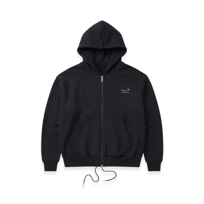 FEELS. Premium Weight Zip Up Hoodie "Black"